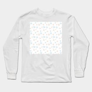 Gentle blue and brown dandelion flowers Long Sleeve T-Shirt